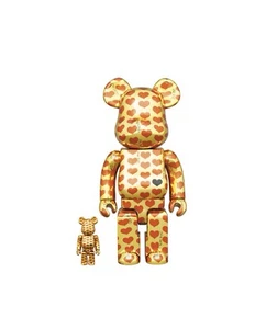 Neu Bearbrick Fell Japan gelbes Herz 100 % und 400 % Set authentisch selten - Bild 1 von 3