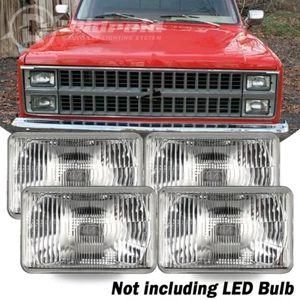 4x6" Headlights Cover Conversion For Chevrolet C10 C20 C30 K10 1980-1986 Pickup - Imagen 1 de 22
