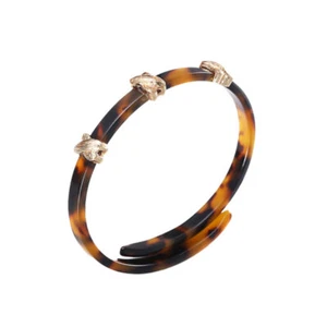 Valentine' Day Bangle Tortoise Shell Open Cuff Bangle Bracelet - Picture 1 of 12