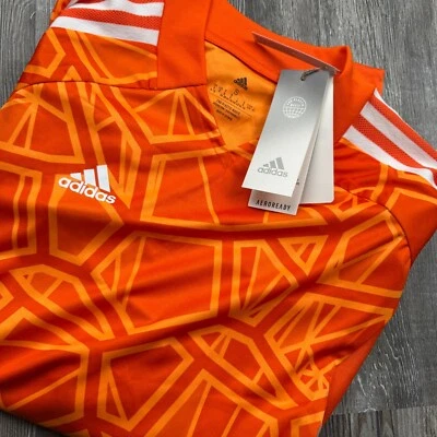 全新 阿迪达斯 女式 小号 长袖 橙色 足球/足球球衣 Aeroready — 第 1/4 张图片