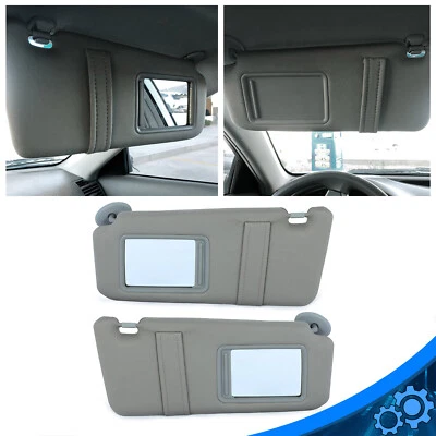For 07-2011 Toyota Camry Sun Visor Sunshade W/ Sunroof Driver & Passenger Gray Foto 1 de 4