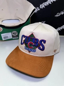 NWT '47 Brand Chicago Cubs Diamond Logo Suede Brim Satin Hitch Snapback Hat NEW - Picture 1 of 1