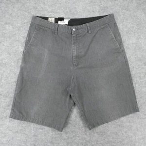 Volcom Shorts Mens 36 Chino Flat Front Gray Casual Skater Surfer - Picture 1 of 18