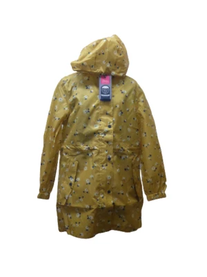 Joules Coat 8 GoLightly Gold Ditsy Yellow Packaway Jacket Waterproof Mac 208712 - Image 1 of 4