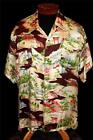Rarest Collection Quality 1940's "Pearl Line" Fine Silk Satin Hawaiian Shirt XL