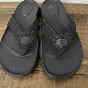Chanclas Hey Dude’s para hombre talla 12 nuevas sin caja negras - Imagen 1 de 8