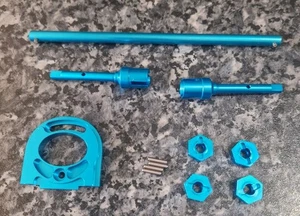 Tamiya TT02 tt02b Aluminum metal hop ups upgrade rc car buggy blue prop shaft - Picture 1 of 4