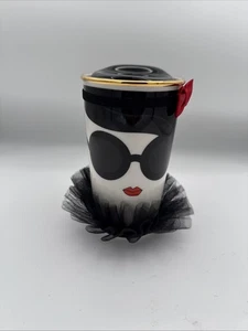 RARE Starbucks Tumbler Alice + Olivia Stace Face Double Wall 12 oz W/ Bow & TuTu - Bild 1 von 7