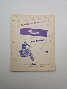 Freccia di Fuoco Indiana Originale Anni 50 Moto Manuale Riparazione e Revisione - Foto 1 di 8