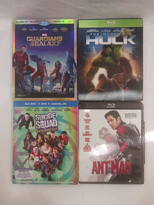 Marvel DC Superhero Movie Blu-ray Lot of 4 Guardians Galaxy Hulk Ant Man Suicide - Image 1 of 4