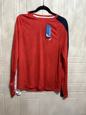 NUEVO Nautica Manga Larga — Hombre M—, Azul y Blanco — — Protección UPF Foto 1 de 4