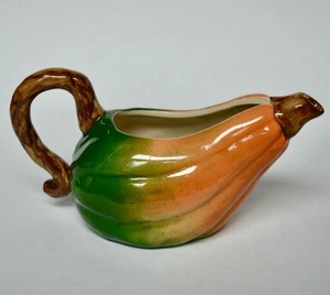 Vintage Russ Berrie crema ceramica a forma di zucca Gravy Boat autunno Ringraziamento - Foto 1 di 8