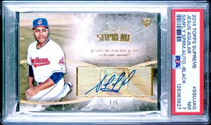 Jesus Aguila 2014 Topps Simply Supreme RC AUTO BLACK 🔥1/5 SSU-JAG PSA 7 NM CLE - Bild 1 von 2