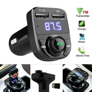 Car Wireless Bluetooth Fm Transmitter Mp3 Player Usb Car Charger Adapter - Picture 1 of 11
