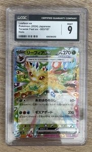 2024 Pokémon Terestal Fest Ex Japanese Full Art Holo Leafeon 3/187 CGC 9 - Picture 1 of 2