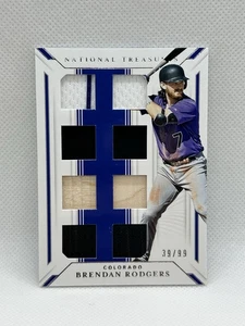 2019 National Treasures, Brendan Rodgers Eight Patch Relics, #'D /99, Rockies - Picture 1 of 2