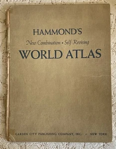 Antique 1944 Hammonds World Atlas & Gazetteer/Maps, Indexes, Stats/Self-Revising - Picture 1 of 11