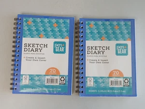 PEN + GEAR Sketch Diary Spiral Notebook Journal Lot of 2 ~ Create Your Own Cover - Picture 1 of 7