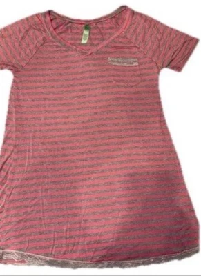 Женская ночная рубашка Honeydew размер Small розовая и серая в полоску уютный комфорт - Изображение 1 из 4