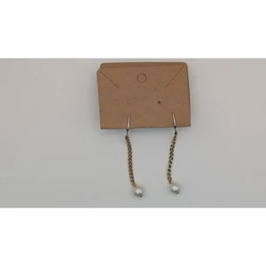 Pendientes de clip vintage de cadena en tono dorado con perla sintética atornillada trasera - Imagen 1 de 2