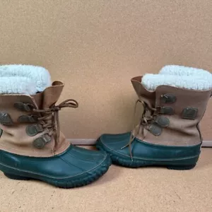 Botas LaCrosse Vintage Para Mujer Talla 9 Piel de Oveja Invierno Pato Verde y Marrón - Imagen 1 de 6