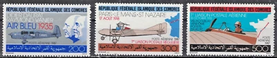 COMORO ISLANDS:1987 SC#C179-C181 MNH Airmail history AP2290 - Image 1 of 2