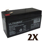 2X NP1.2-12 Ultra Max Lead Acid Rechargeable Alarm Battery Battery 12V 1.2Ah