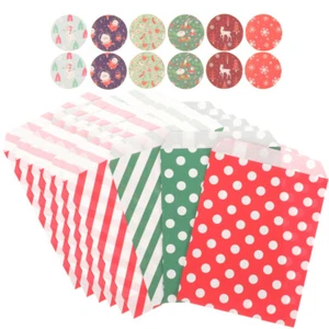24pcs Gift Wrapping Bags Christmas Goodies Bags Candy Chocolate Seals Bags - Picture 1 of 12