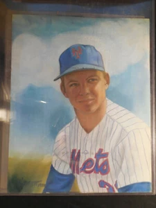 1972 Original Pastel Artwork by Warren Pratt New York Mets Ray Sadecki? - Picture 1 of 2