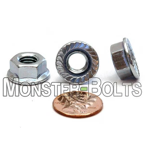 (10) M8-1.25 / 8mm - Class 8 Serrated Hex Flange Nuts DIN 6923 Zinc RoHS CR+3 - Picture 1 of 3