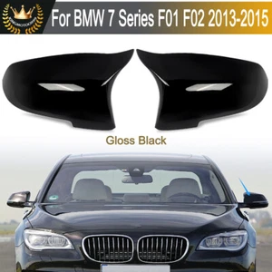 Gloss Black M5 Rearview Mirror Cover Cap For BMW 7 Series F01 F02 2013 2014 2015 - Picture 1 of 15