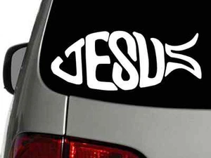 Calcomanía de vinilo Christian Fish Jesus pegatina de coche camión de pared elige el color de la talla - Imagen 1 de 1