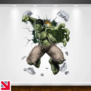HULK SUPERHERO Wandaufkleber Vinyl Aufkleber Wandbild Poster Kinder Jungen Mädchen - Bild 1 von 2
