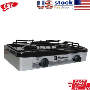 2-Burner Propane Outdoor Stove BBQ Grill Camping Hiking Cooker Barbecue HOT - Picture 1 of 5