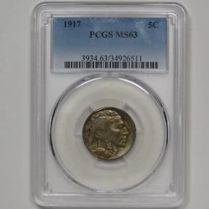 1917 Buffalo Nickel - PCGS MS63 - Picture 1 of 4