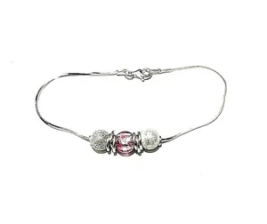 Brazalete bola cadena serpiente corte D plata esterlina - CAJA DE REGALO - Imagen 1 de 1