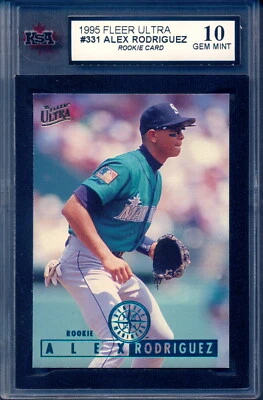 1995 Fleer Ultra #331 Alex Rodriguez Rookie Graded KSA 10 GEM-MINT Mariners RC - Image 1 of 2