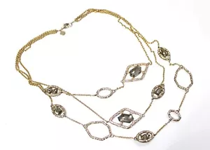 Alexis Bittar Elements Triple Strand Clear Crystals Hematite Necklace - Picture 1 of 9
