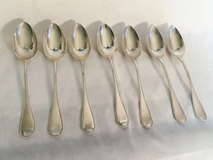 7 pc. 19th C. MH WILKENS SOHNE 800 FINE SILVER SERVING SPOONS 8 1/2" - Picture 1 of 10
