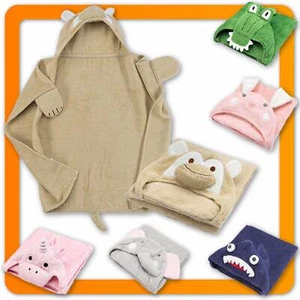 Kinder Kapuzenhandtuch Baby Handtuch & Kapuze Kapuzenbadetuch Frottee Badeponcho - Bild 1 von 17