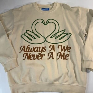 China Town Market Always A We Sweatshirt mit Rundhalsausschnitt Herren Größe Large hellbraun NEU - Bild 1 von 7