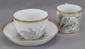 Spode Pattern 557 Bat Print Tea Cup Coffee Can & Saucer Trio Circa 1805-1810 E - Picture 1 of 17