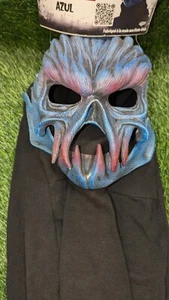 Party City Zagone Studios Azul Latex Mask Hood NWT Adult Size Made in USA - Picture 1 of 4