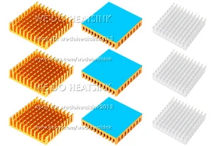 Radiateurs électroniques 45 x 45 x 10 mm dissipateur thermique pour puce CPU GPU IC avec rubans adhésifs - Photo 1/11
