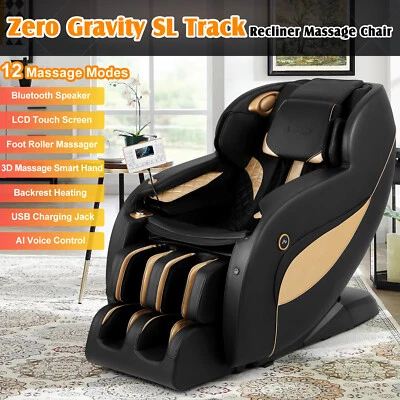 Full Body SL-Track Zero Gravity Recliner Massage Chair Heat,AI Voice,USB,12 Mode - Image 1 of 4