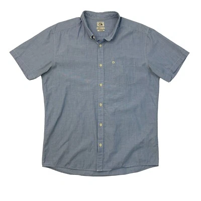 Quiksilver Shirt Mens L Cornflower Modern Fit Collared Chest Pocket Button Down - Image 1 of 4