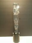 OGGETTI MURANO GLASS SCULPTURE EMBRACING COUPLE 14" BLACK BASE, SIGNED, WEDDING