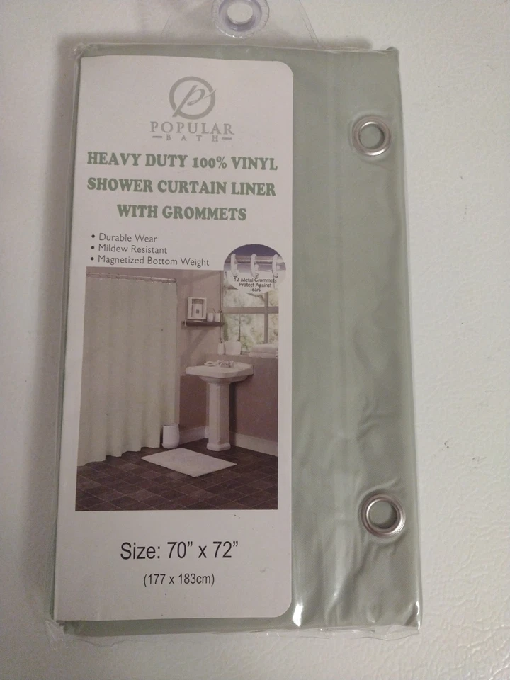 Popular revestimiento de cortina de ducha de vinilo de alta resistencia para baño verde salvia resistente al moho  Foto 1 de 4