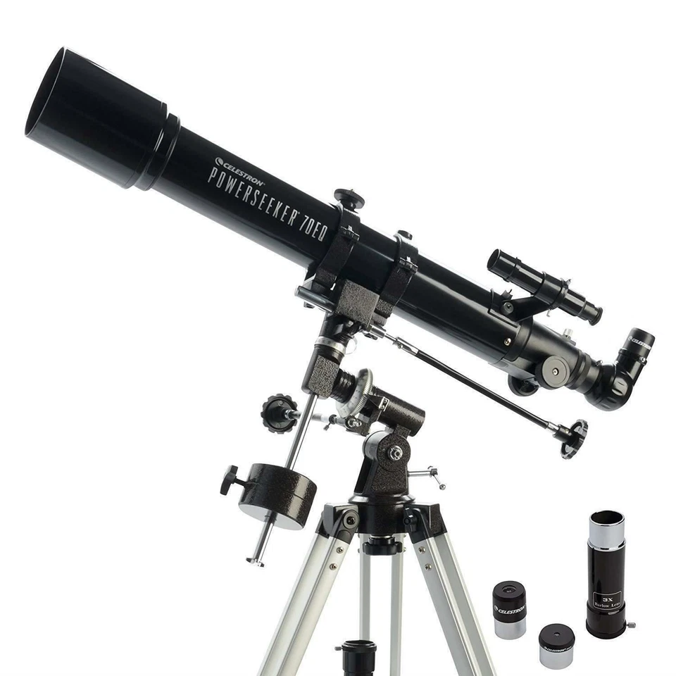 Celestron PowerSeeker 70EQ Refractor Telescope #21037 Black (UK Stock) BNIB - Image 1 of 1
