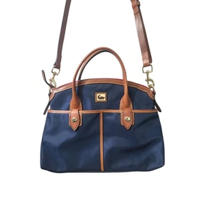 Dooney & Bourke Navy Wayfarer Nylon Domed Satchel Large - Picture 1 of 9